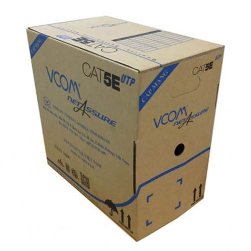 Cáp mạng Vcom Cat 5E UTP 24AWG 4PRS PE đen