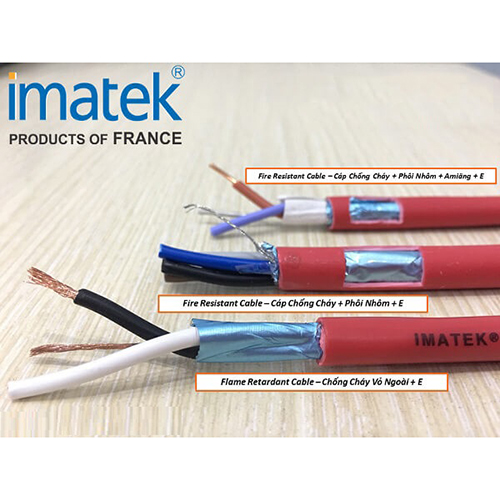 Cáp chống cháy Chống nhiễu phôi nhôm E Imatek 2 core x 1.5mm²