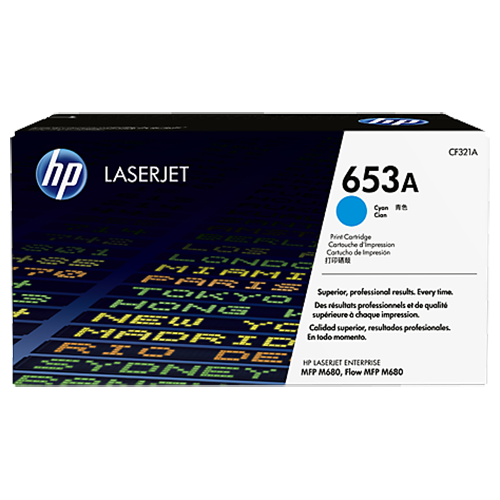 Mực in Laser màu xanh HP 653A Cyan Original LaserJet Toner Cartridge (CF321A)