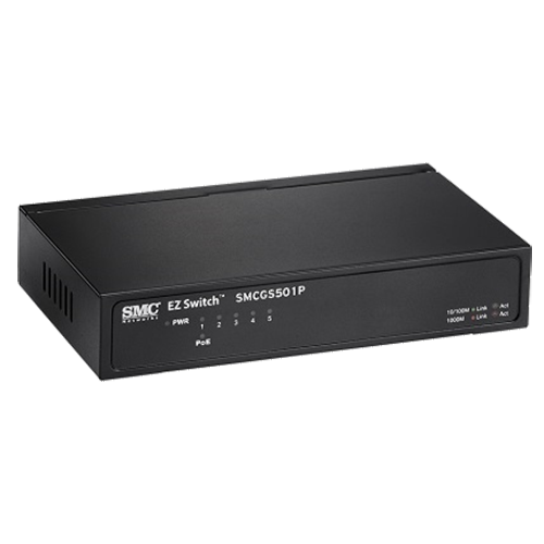 SMC SMCGS501P Gigabit EZ Switch PoE 5 Port