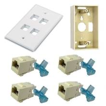 Bộ Outlet AMP 4 cổng  2 điện thoại 2 mạng cat6
