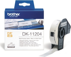 nhan brother dk11204 black on white chu den nen trang kho 17mm x 54mm