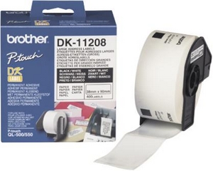 nhan brother dk11208 black on white chu den nen trang kho 38mm x 90mm