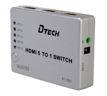 Bộ chia HDMI 5 vào 1 ra DTech DT 7021