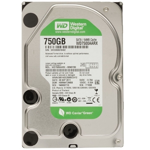 wd caviar green 750 gb sata hard drives  wd7500aarx