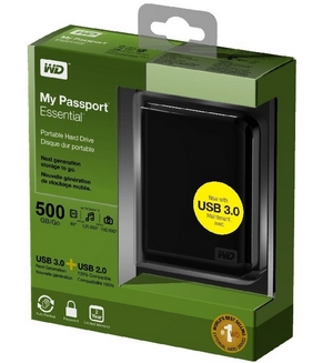 My Passport Essential 500 GB USB 3.0/USB 2.0 Hard Drives ( WDBACY5000ABK)